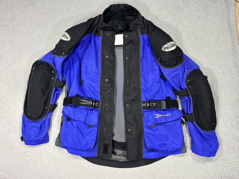 Joe Rocket Jacket Mens Medium Blue Ballistic Series Motorcycle Padded Nylon